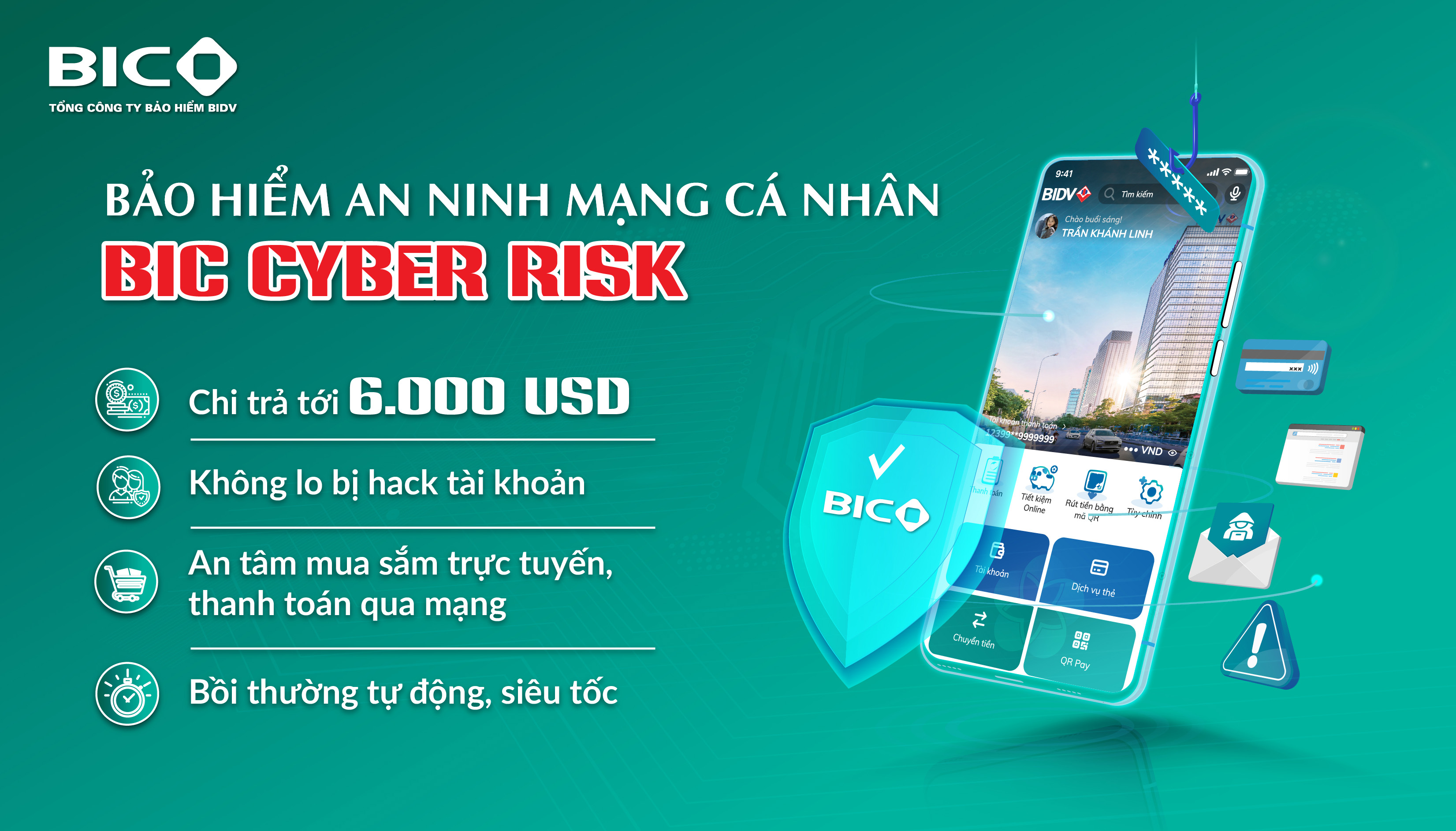 BIC ra mắt bảo hiểm an ninh mạng cá nhân BIC Cyber Risk